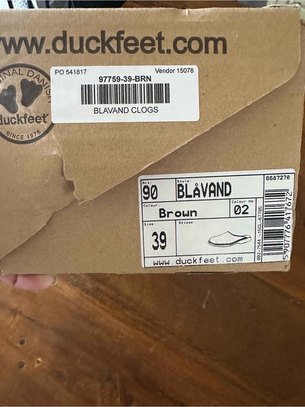 Duckfeet Blavand Brown Slip-On Leather Clogs Size 39 New — image 5 of 5